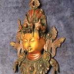 Pure Brass Tara Devi Wall Hanging in Antique Dual-Tone Finish - 10.5 Inches